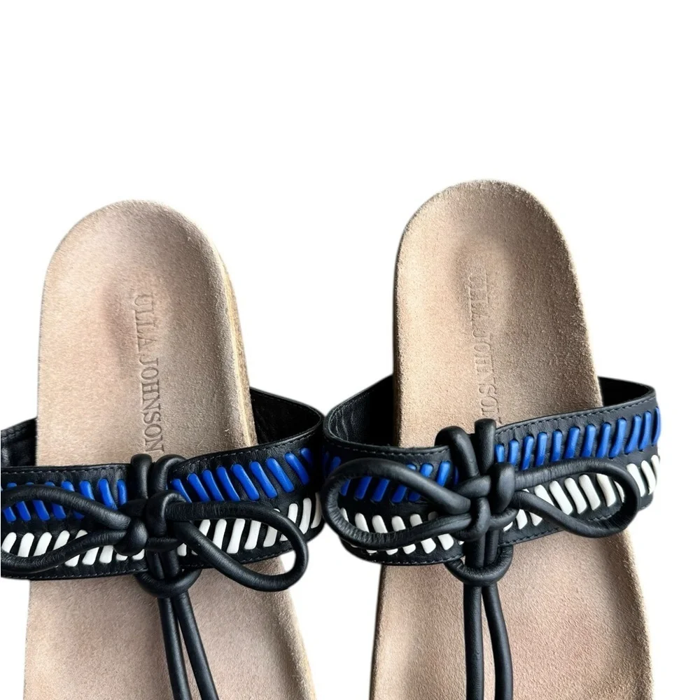 Ulla Johnson - Jini Leather Thong Slide Sandals Marine Sz EU 37